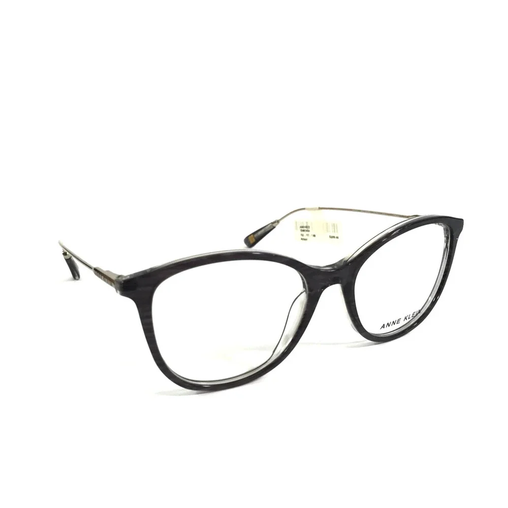 Anne Klein Eyeglasses Frames AK5072 001 SMOKE Silver Clear Full Rim 52-17-140